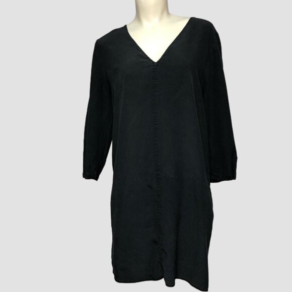 Wilfred Black Silk Reversible Drop Waist Dress - Picture 1 of 13
